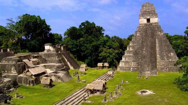 The ancient city of Tikal discovered in the jungles of present-day Guatemala.