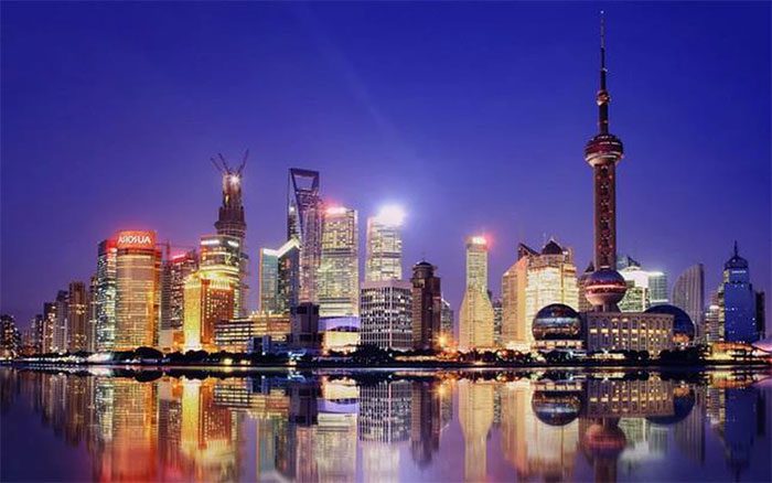 Oriental Pearl Tower (on the right).