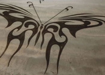 the witch cuts passionately creates many beautiful paintings on beaches 120737
