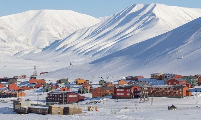The town of Longyearbyen is the capital of the Svalbard archipelago.
