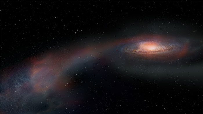 Graphic representation of the galaxy that just cannibalized its kin