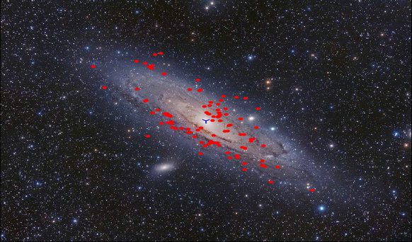 Small galaxies outside the Milky Way.