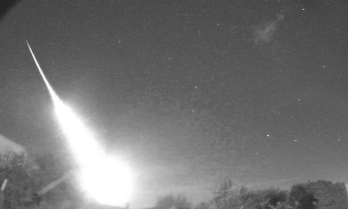 Meteor streaking across the sky in Shropshire on April 13.