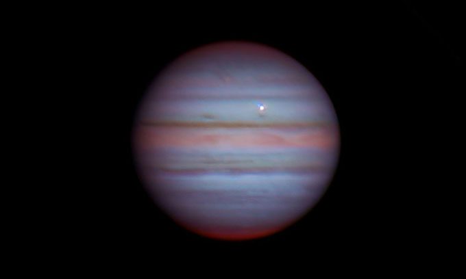 The flash from the impact on Jupiter in October last year
