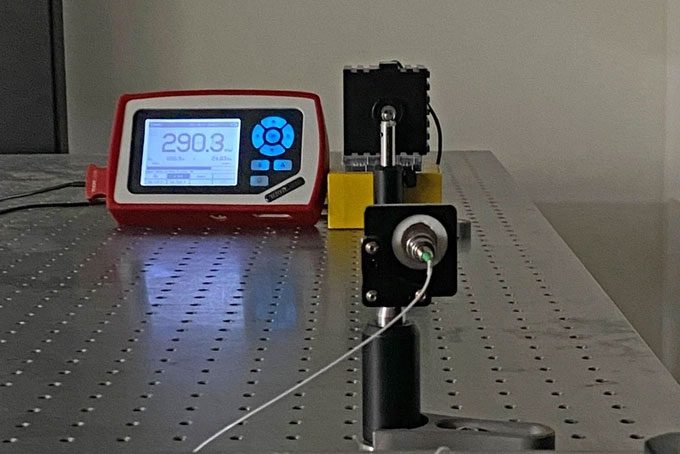 Experiment of energy transmission through the air using laser beams.
