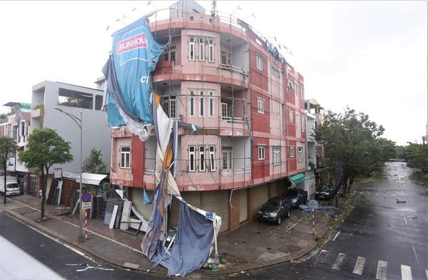 Many billboards were completely destroyed after the storm.