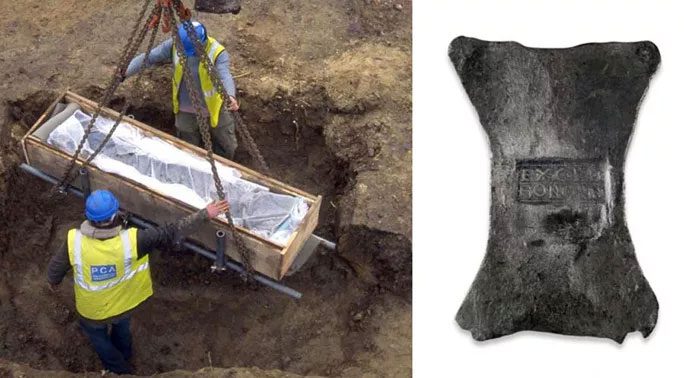 Excavation work and one of the illegal silver bars found