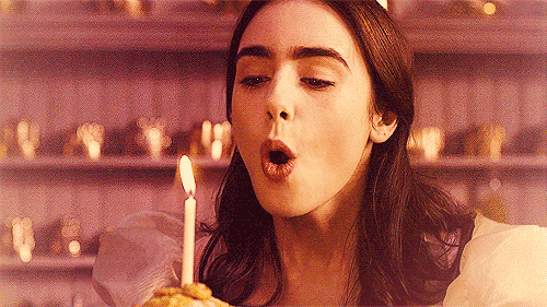 The ritual of blowing out candles on a birthday