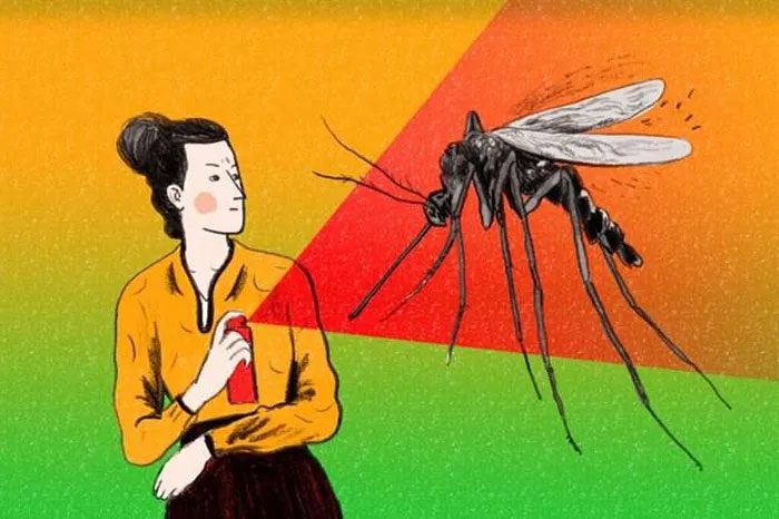 Red is the color that attracts mosquitoes.
