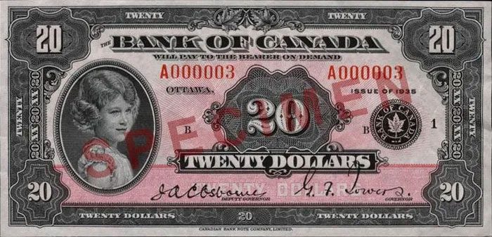 20 Canadian dollars, first issued in 1935