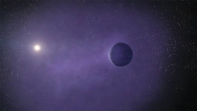 Graphic depiction of a sub-Neptune transforming into a super-Earth
