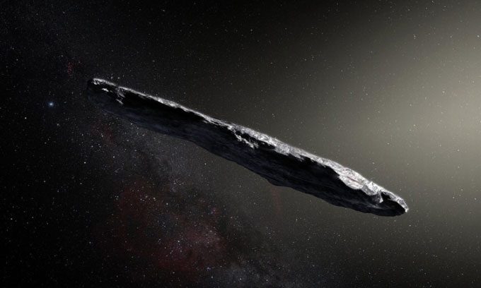 Simulation of the interstellar asteroid 'Oumuamua.