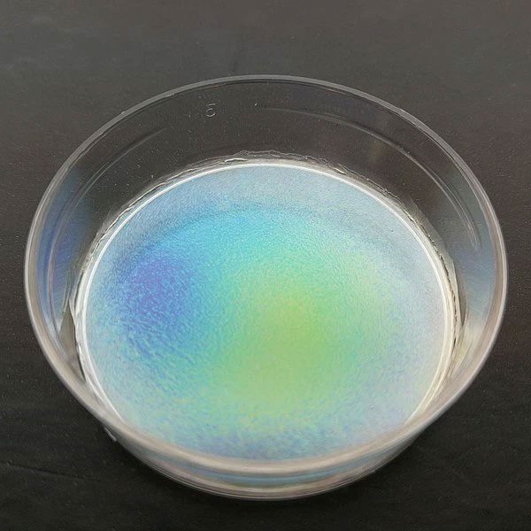 A layer of cellulose nanocrystals in a petri dish.