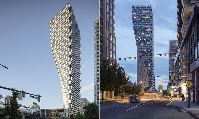 Vancouver House with a twisting and expanding design.