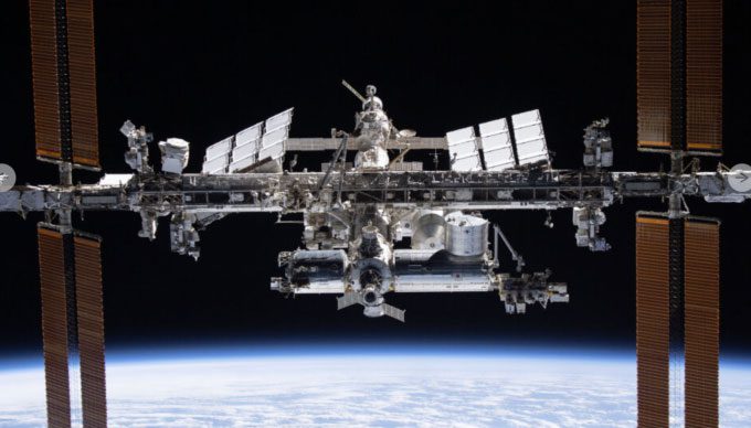 The ISS as seen from SpaceX's Crew Dragon Endeavour in November 2021.