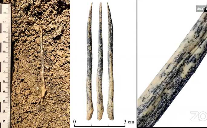 Three other pieces of jewelry that may be brooches or hairpins