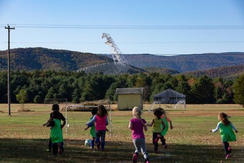 Children's lives in Green Bank are not burdened by technology.
