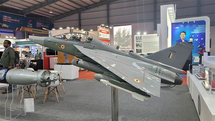 A display booth at the Vietnam International Defense Exhibition 2022