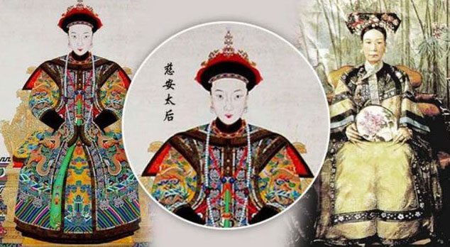 Empress Dowager Ci'an (left) and Empress Dowager Cixi (right)