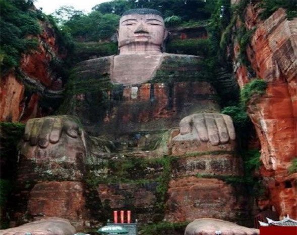 Buddha statue expressing sorrow