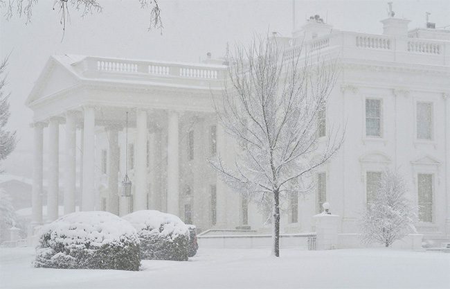 Heavy snowfall in Washington, DC, USA on January 3, 2022.