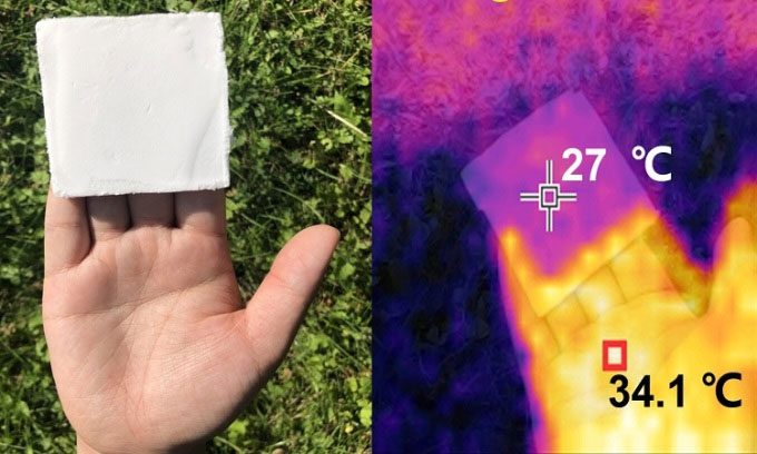 Cooling foam material derived from wood.