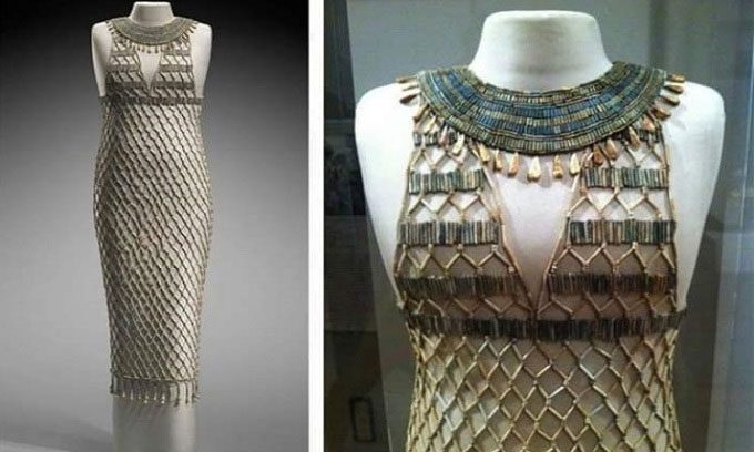 Beaded dress excavated from a tomb in Giza.
