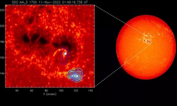 An image of an average strength solar flare captured by the HXI instrument on the ASO-S probe.