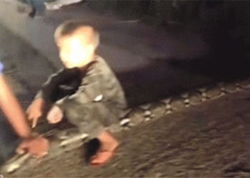 video transformation appears on the road after the flood rain 123810