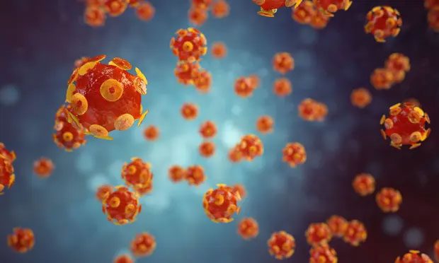 Image depicting a virus causing hepatitis.