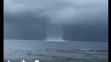 Massive waterspout appears over the waters of Phu Quoc.