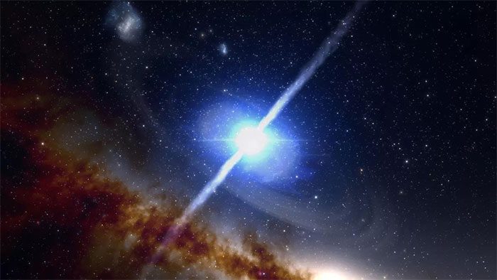 Graphic depicting an ancient neutron star explosion
