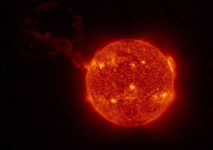 The solar eruption on February 15.