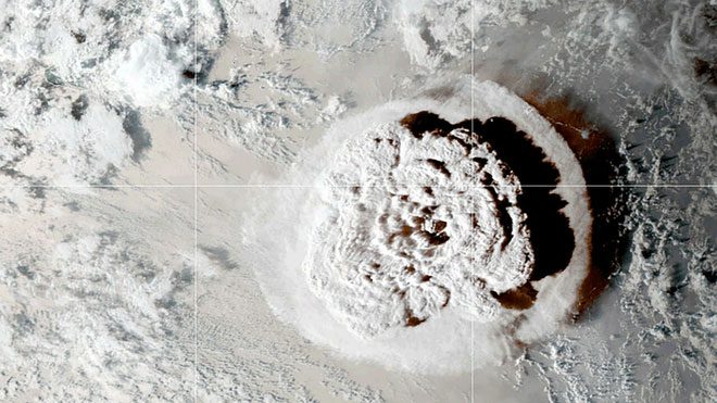 The volcanic eruption covered the island nation of Tonga with a thick layer of ash.