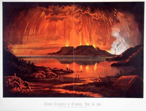 Painting of the volcanic eruption that year.