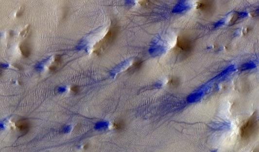 Scientists used filters to create a blue-purple hue for the "devilish traces"