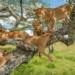 why lions hang on trees very sturdy 119328