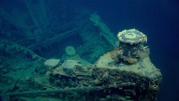 Wreckage of a sunken ship
