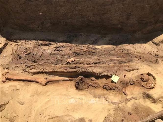 Mummies discovered at the archaeological site in Quweisna, Menoufiya province, Egypt.