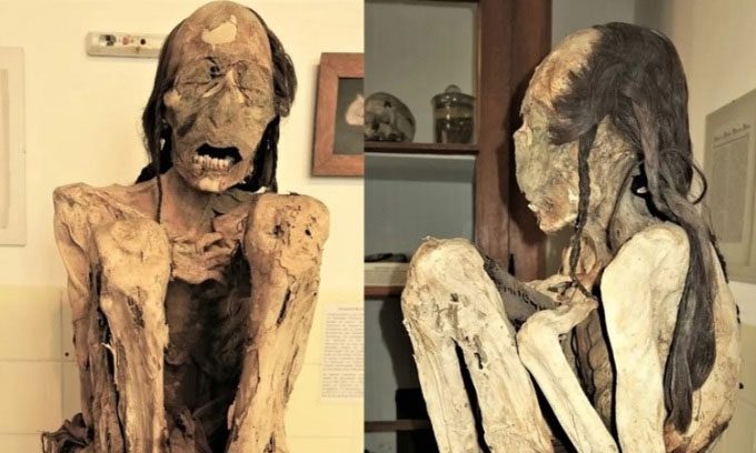 Mummy of a man at the Marburg Museum.
