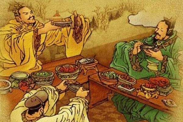 The seating arrangement of six people around a table symbolizes downfall and loss.