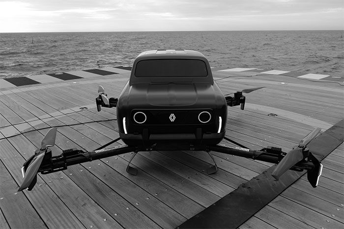The vehicle can tilt up to 70 degrees while flying.