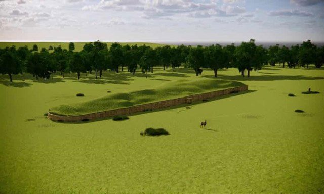 Illustration of Hazleton North long cairn provided by Corinium Museum