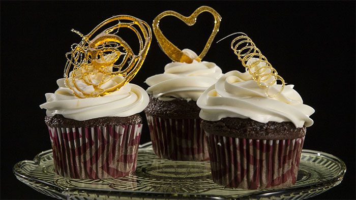 Sugar strands used for cake decoration