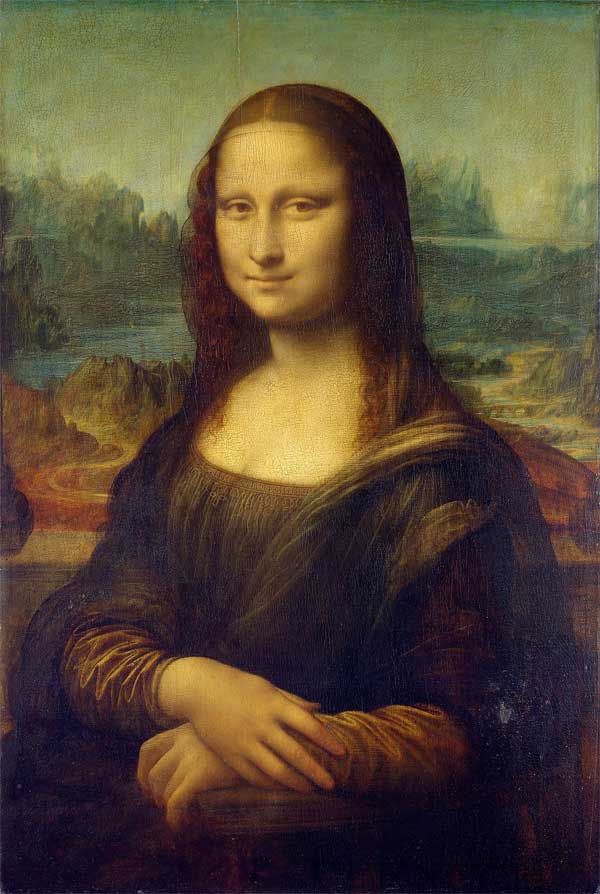 The Mona Lisa painting.
