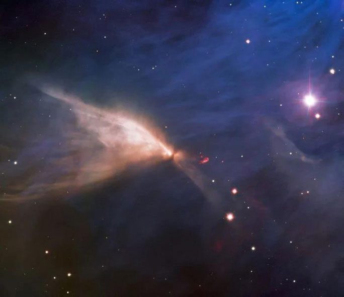 Stunning image of a ghostly butterfly flying through the universe