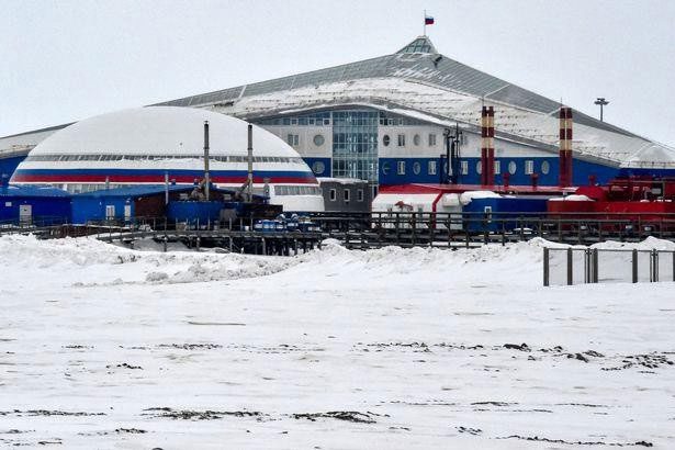 The strange structure may actually be a Russian airbase in the Arctic.