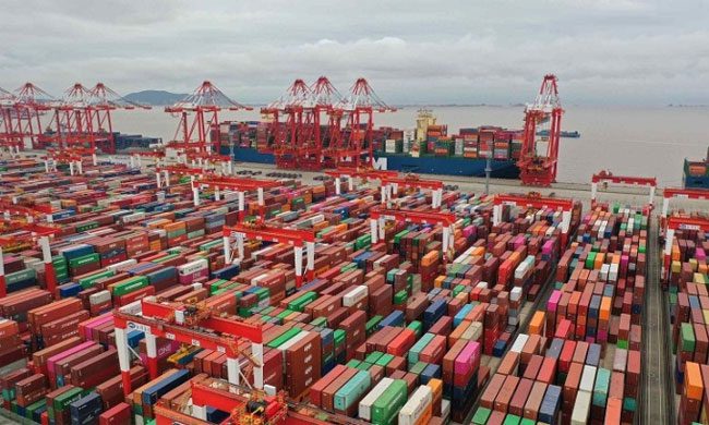 Yangshan Deep-Water Port on May 19, 2021.