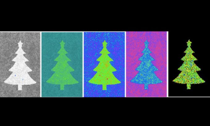 Different versions of the Christmas tree are only one atom thick.
