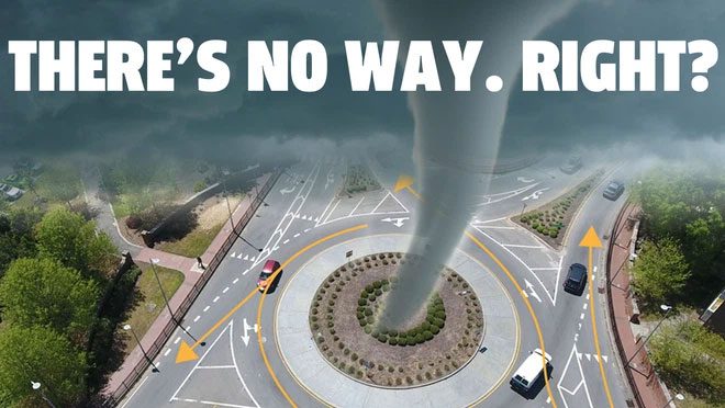 Can vehicles moving in a circular motion create a tornado?